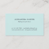 Robin Egg Blue Calligraphy Loyalty Punch Card (Achterkant)