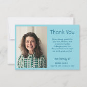 Robin Egg Blue Classic Photo Funeral Sympathy Bedankkaart (Voorkant)