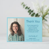 Robin Egg Blue Classic Photo Funeral Sympathy Bedankkaart (Staand voorkant)