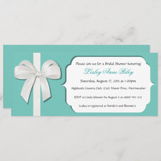 Robin Egg Blue Custom Vrijgezellenfeest nodigt Kaart (Voorkant / Achterkant)