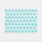 Robin Egg Blue Daisy Print, Hippie Flowers Pattern Fleece Deken (Voorkant (Horizontaal))