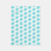 Robin Egg Blue Daisy Print, Hippie Flowers Pattern Fleece Deken (Voorkant)