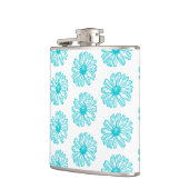 Robin Egg Blue Daisy Print, Hippie Flowers Pattern Heupfles (Links)