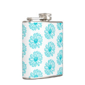 Robin Egg Blue Daisy Print, Hippie Flowers Pattern Heupfles (Rechts)