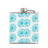 Robin Egg Blue Daisy Print, Hippie Flowers Pattern Heupfles (Achterkant)