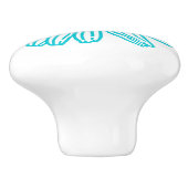 Robin Egg Blue Daisy Print, Hippie Flowers Pattern Keramische Knop (Zijkant)