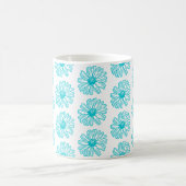 Robin Egg Blue Daisy Print, Hippie Flowers Pattern Koffiemok (Center)