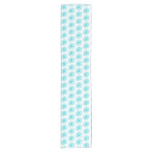 Robin Egg Blue Daisy Print, Hippie Flowers Pattern Korte Tafelloper (Voorkant)