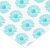 Robin Egg Blue Daisy Print, Hippie Flowers Pattern Korte Tafelloper (Hoek)
