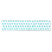 Robin Egg Blue Daisy Print, Hippie Flowers Pattern Korte Tafelloper (Horizontaal)