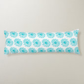 Robin Egg Blue Daisy Print, Hippie Flowers Pattern Lichaamskussen (Achterkant)