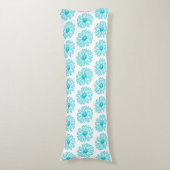 Robin Egg Blue Daisy Print, Hippie Flowers Pattern Lichaamskussen (Voorkant Verticaal)