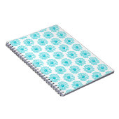 Robin Egg Blue Daisy Print, Hippie Flowers Pattern Notitieboek (Rechterzijde)