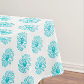 Robin Egg Blue Daisy Print, Hippie Flowers Pattern Tafelkleed (Voorbeeld)