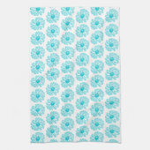 Robin Egg Blue Daisy Print, Hippie Flowers Pattern Theedoek (Verticaal)