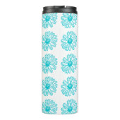 Robin Egg Blue Daisy Print, Hippie Flowers Pattern Thermosbeker (Achterkant)