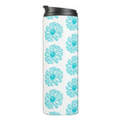 Robin Egg Blue Daisy Print, Hippie Flowers Pattern Thermosbeker (Geroteerd rechts)