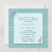 Robin Egg Blue Dragon Fly Wedding Invitation Kaart (Voorkant)