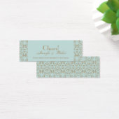 Robin Egg Blue en Gold Damask Drink Tickets Mini Visitekaartjes (Bureau)
