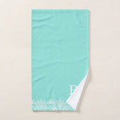 Robin Egg Blue en Lace Monogrammed Bath Towel Set Bad Handdoek (Handdoek)