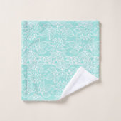 Robin Egg Blue en Lace Monogrammed Bath Towel Set Bad Handdoek (Wasdoekje)