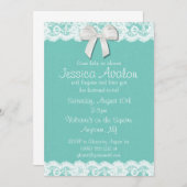 Robin Egg Blue en White Lace Vrijgezellenfeest Inv Kaart (Voorkant / Achterkant)