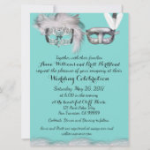 Robin Egg Blue en White Masquerade Wedding Kaart (Voorkant)
