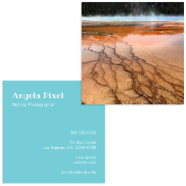 Robin Egg Blue en White Photography Vierkante Visitekaartje