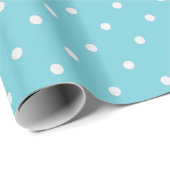 Robin Egg Blue en White Polka Dots Gift Wrap Cadeaupapier (Rol Hoek)