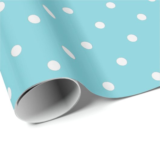 Robin Egg Blue en White Polka Dots Gift Wrap Cadeaupapier (Rol Hoek)
