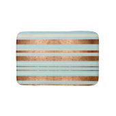 Robin Egg Blue Faux Copper Stripes Modern Bath Mat (Voorkant)