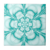 Robin Egg Blue Floral Turquoise Print Tegeltje (Voorkant)