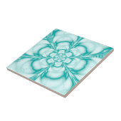 Robin Egg Blue Floral Turquoise Print Tegeltje (Zijkant)