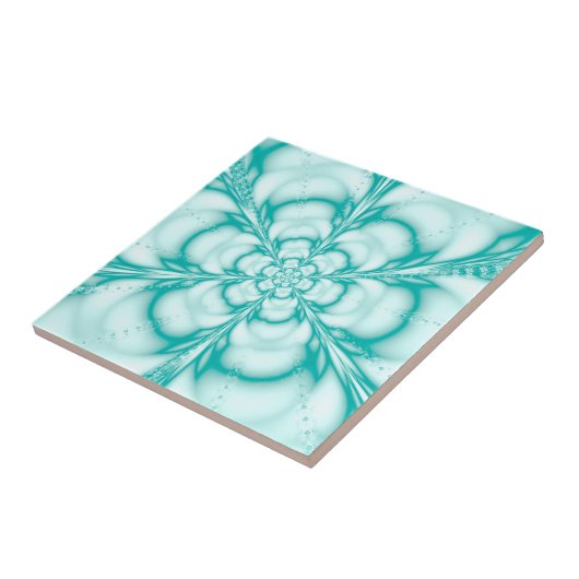 Robin Egg Blue Floral Turquoise Print Tegeltje (Zijkant)