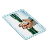 Robin Egg Blue Gingham Plaid Family Photo Magneet (Rechterzijde)