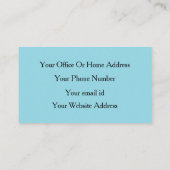 Robin Egg Blue Hair Make-up Professioneel Script Visitekaartje (Achterkant)