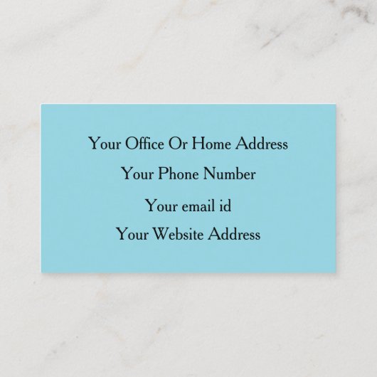 Robin Egg Blue Hair Make-up Professioneel Script Visitekaartje (Achterkant)