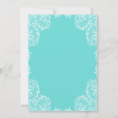 Robin Egg Blue Lace Lijst Classic Wedding Kaart (Achterkant)