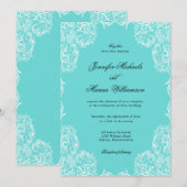 Robin Egg Blue Lace Lijst Classic Wedding Kaart (Voorkant / Achterkant)