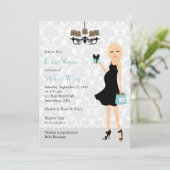 Robin Egg Blue Leopard Zwangere Mam Baby shower Kaart (Staand voorkant)