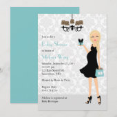 Robin Egg Blue Leopard Zwangere Mam Baby shower Kaart (Voorkant / Achterkant)