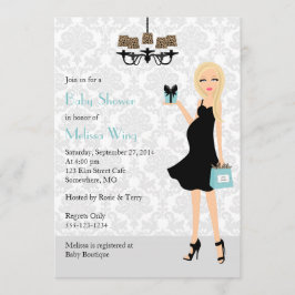 Robin Egg Blue Leopard Zwangere Mam Baby shower Kaart