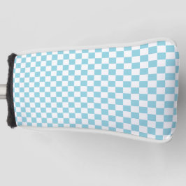 Robin Egg Blue met wit vierkant patroon Golfheadcover