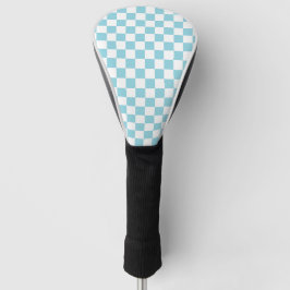 Robin Egg Blue met wit vierkant patroon Golfheadcover