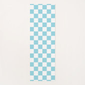 Robin Egg Blue met wit vierkant patroon Yogamat (Voorkant)