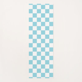 Robin Egg Blue met wit vierkant patroon Yogamat