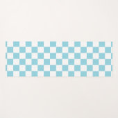 Robin Egg Blue met wit vierkant patroon Yogamat (Voorkant (horizontaal))
