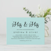 Robin Egg Blue Minimal Zijne & Zijne Couple's Show Kaart (Staand voorkant)