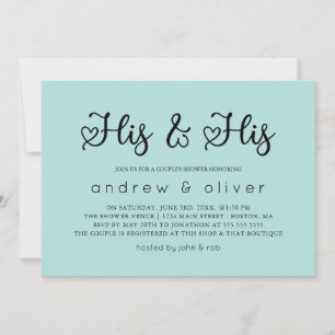 Robin Egg Blue Minimal Zijne & Zijne Couple's Show Kaart