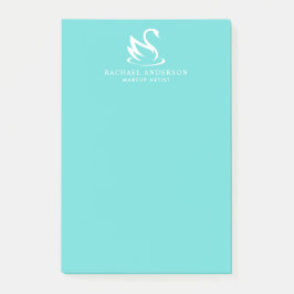 Robin Egg Blue Minimalist Swan Logo Post-it® Notes